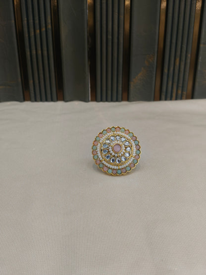 Kundan Adjustable Una Finger Rings