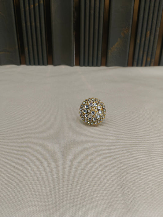 Kundan Adjustable Una Finger Rings