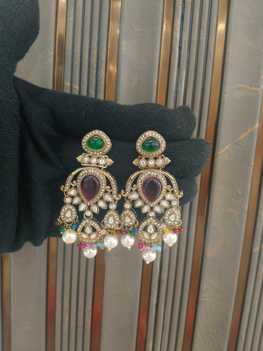 Gold Bollywood Indian Sarpunch Earrings