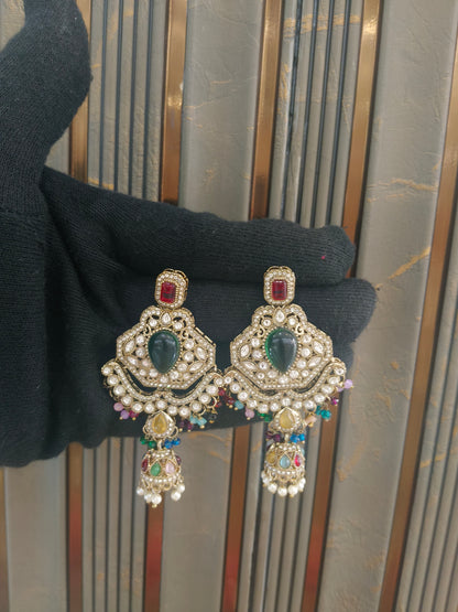 Gold Bollywood Indian Sarpunch Earrings