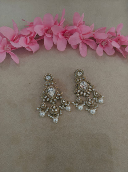 Gold Bollywood Indian Sarpunch Earrings