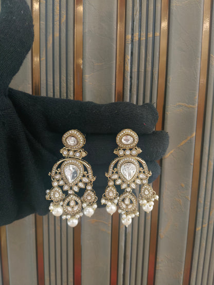 Gold Bollywood Indian Sarpunch Earrings
