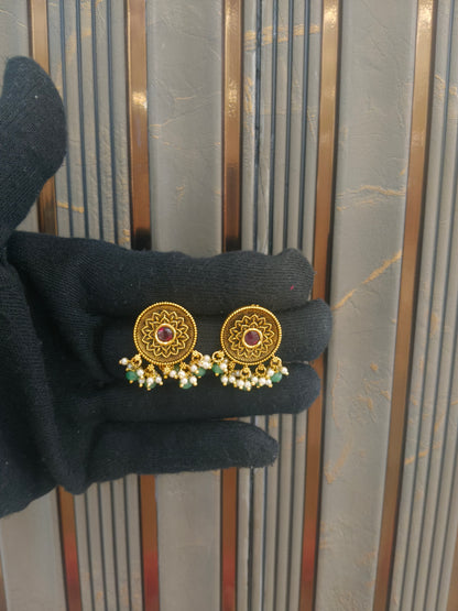 Gold Polki Yaad Earrings