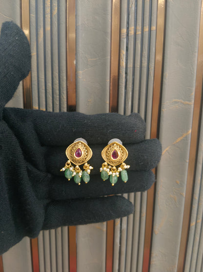 Gold Polki Yaad Earrings