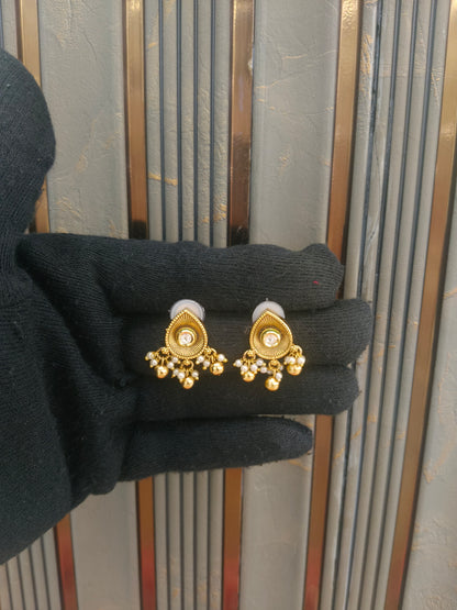 Gold Polki Yaad Earrings
