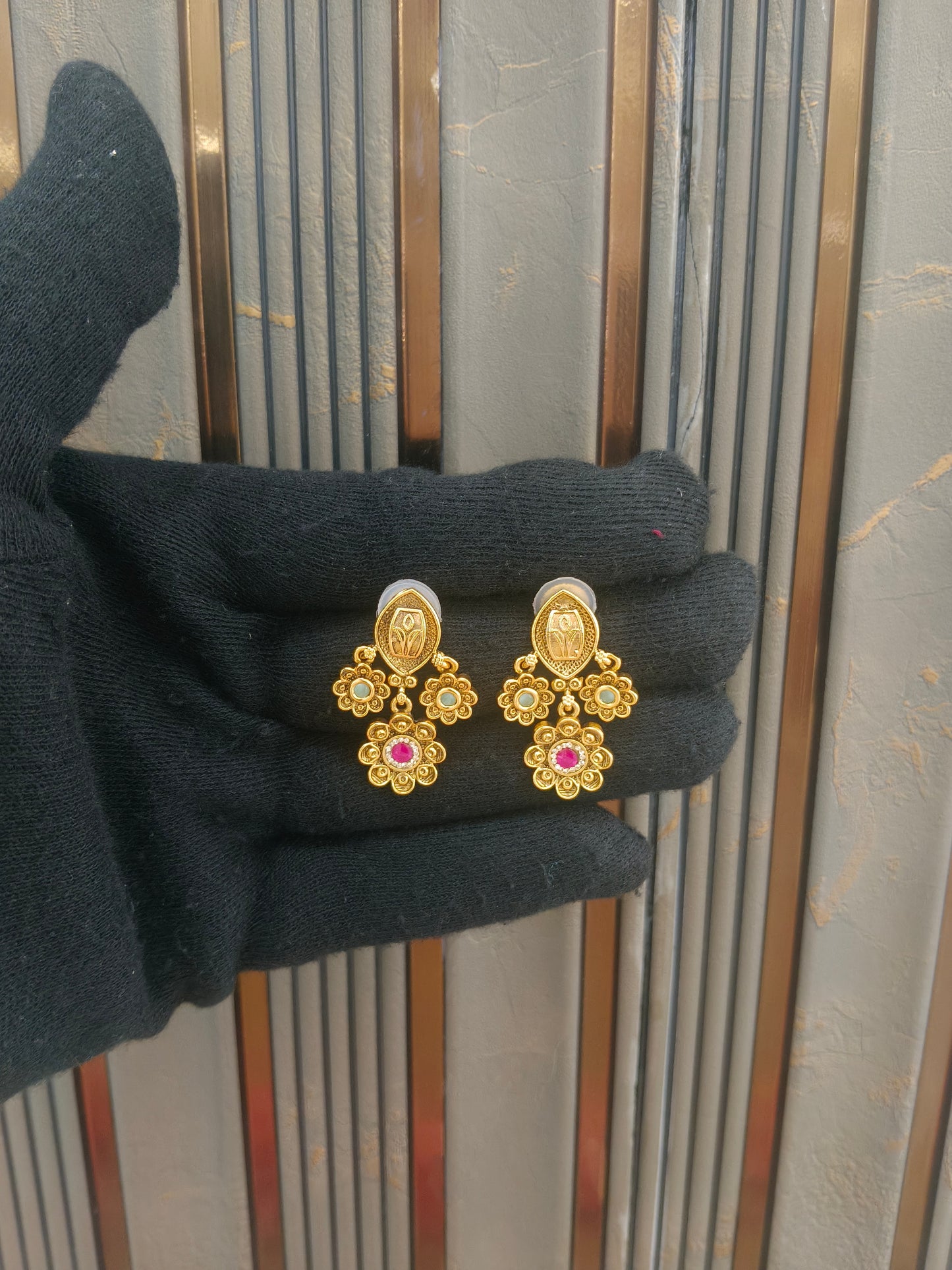 Gold Polki Yaad Earrings