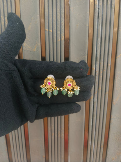 Gold Polki Yaad Earrings
