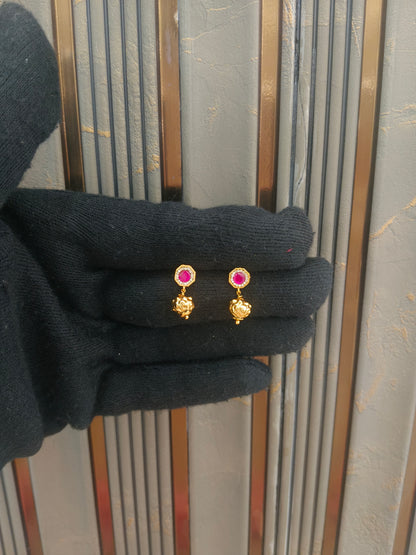 Gold Polki Ruby Yaad Earrings