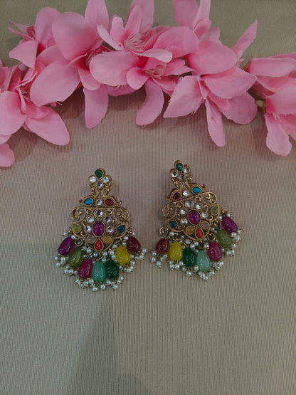 Antique  Kundan Bollywood Cora Earrings