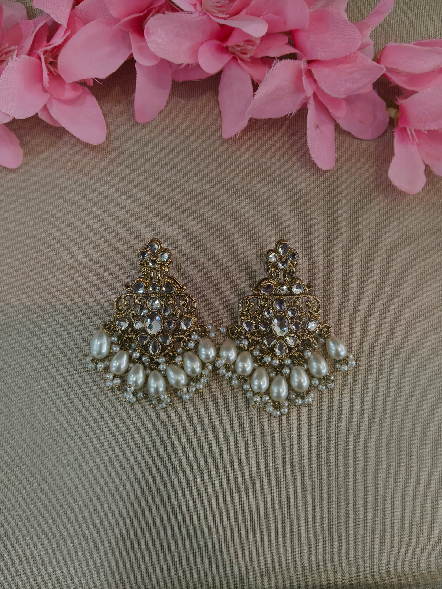 Antique  Kundan Bollywood Cora Earrings