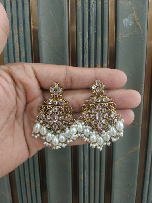 Antique  Kundan Bollywood Cora Earrings
