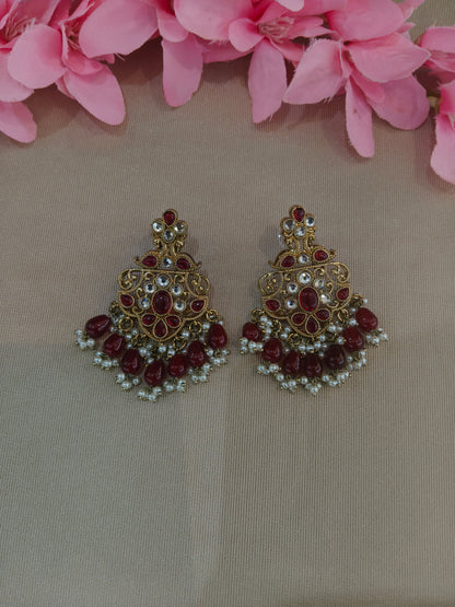 Antique  Kundan Bollywood Cora Earrings