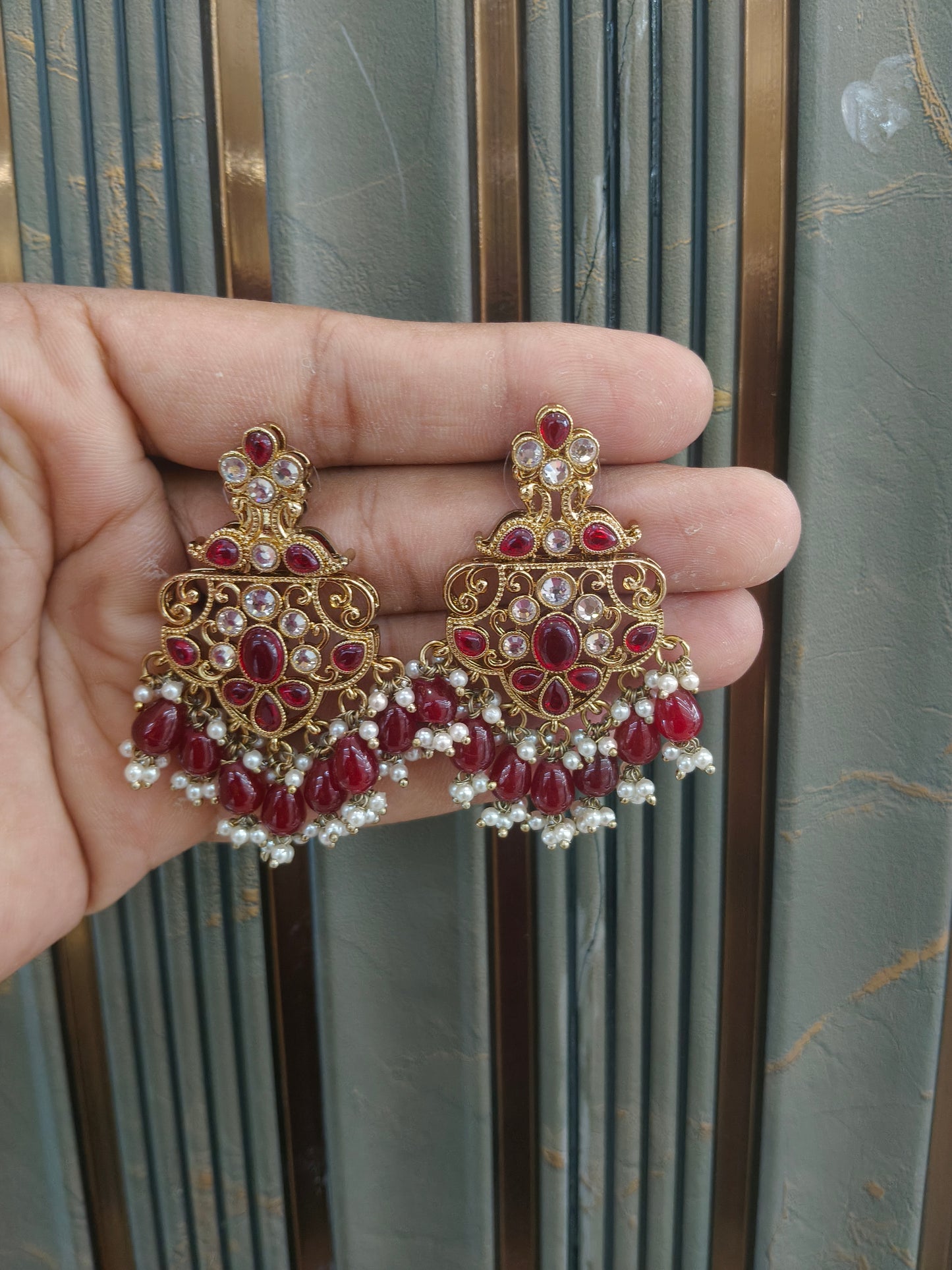 Antique  Kundan Bollywood Cora Earrings