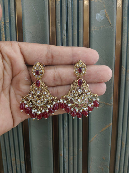 Antique  Kundan Bollywood Sonam Earrings