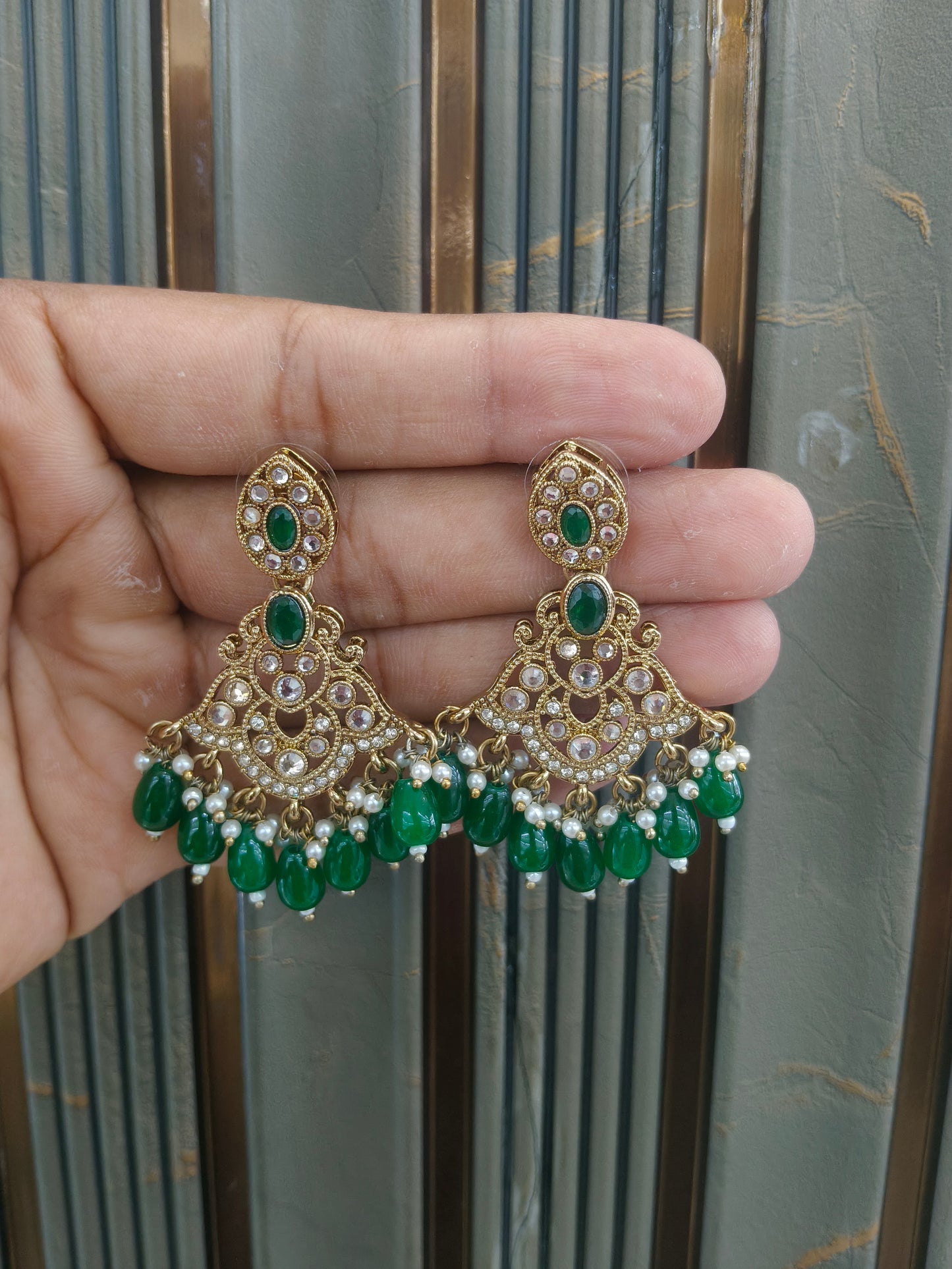 Antique  Kundan Bollywood Sonam Earrings