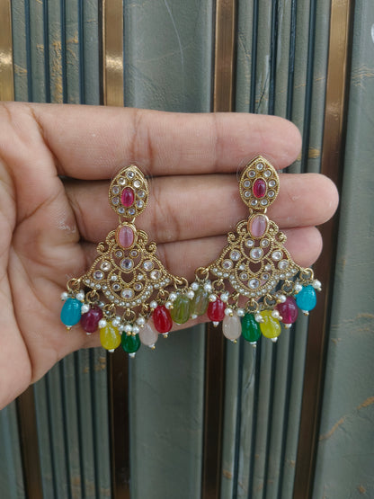 Antique  Kundan Bollywood Sonam Earrings