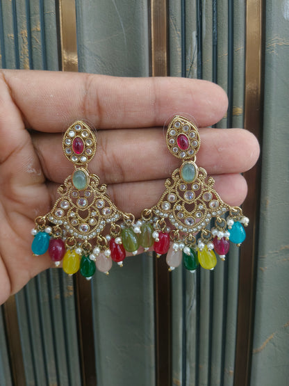 Antique  Kundan Bollywood Sonam Earrings