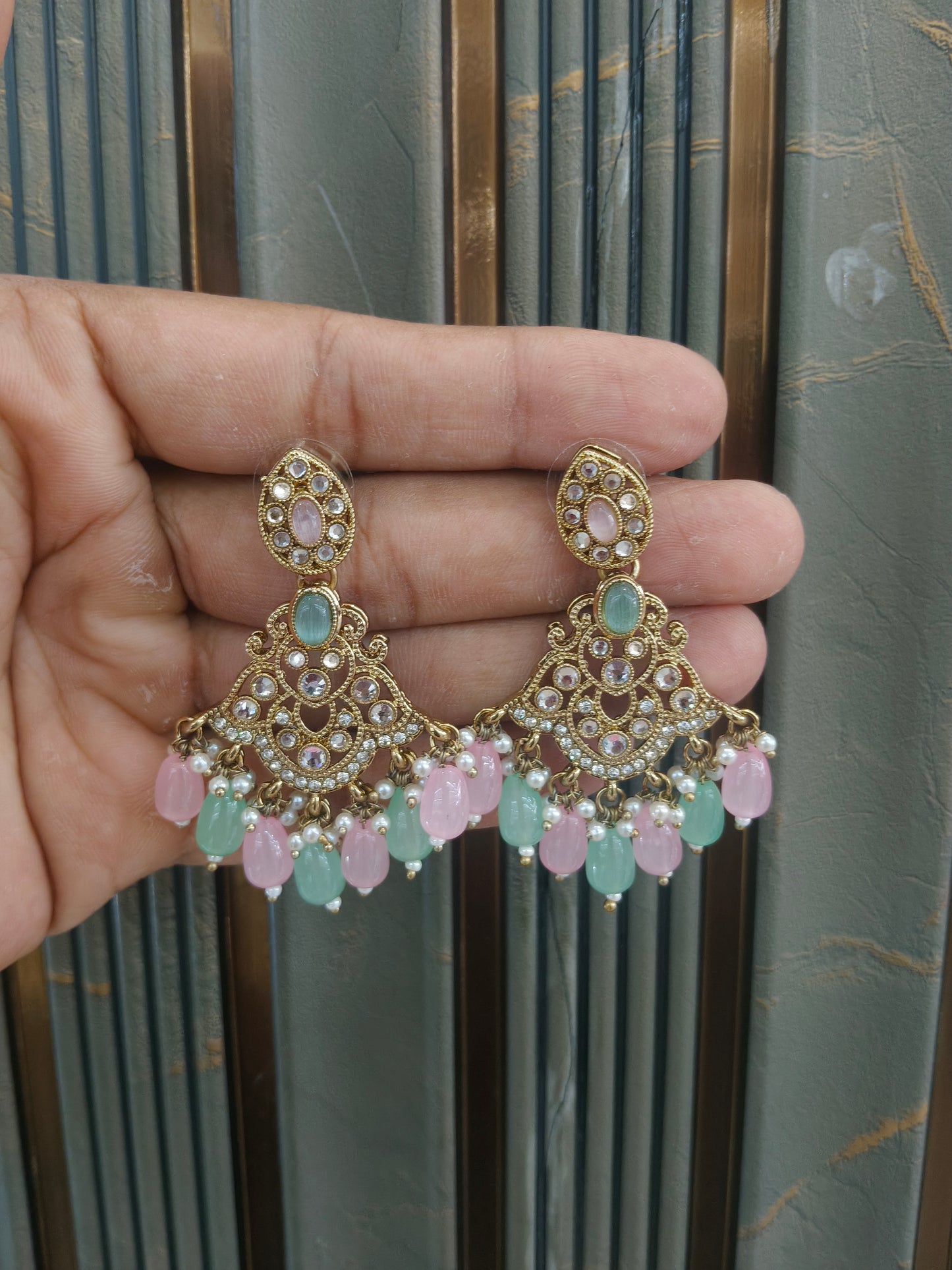 Antique  Kundan Bollywood Sonam Earrings