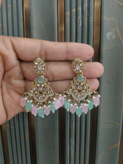 Antique  Kundan Bollywood Sonam Earrings