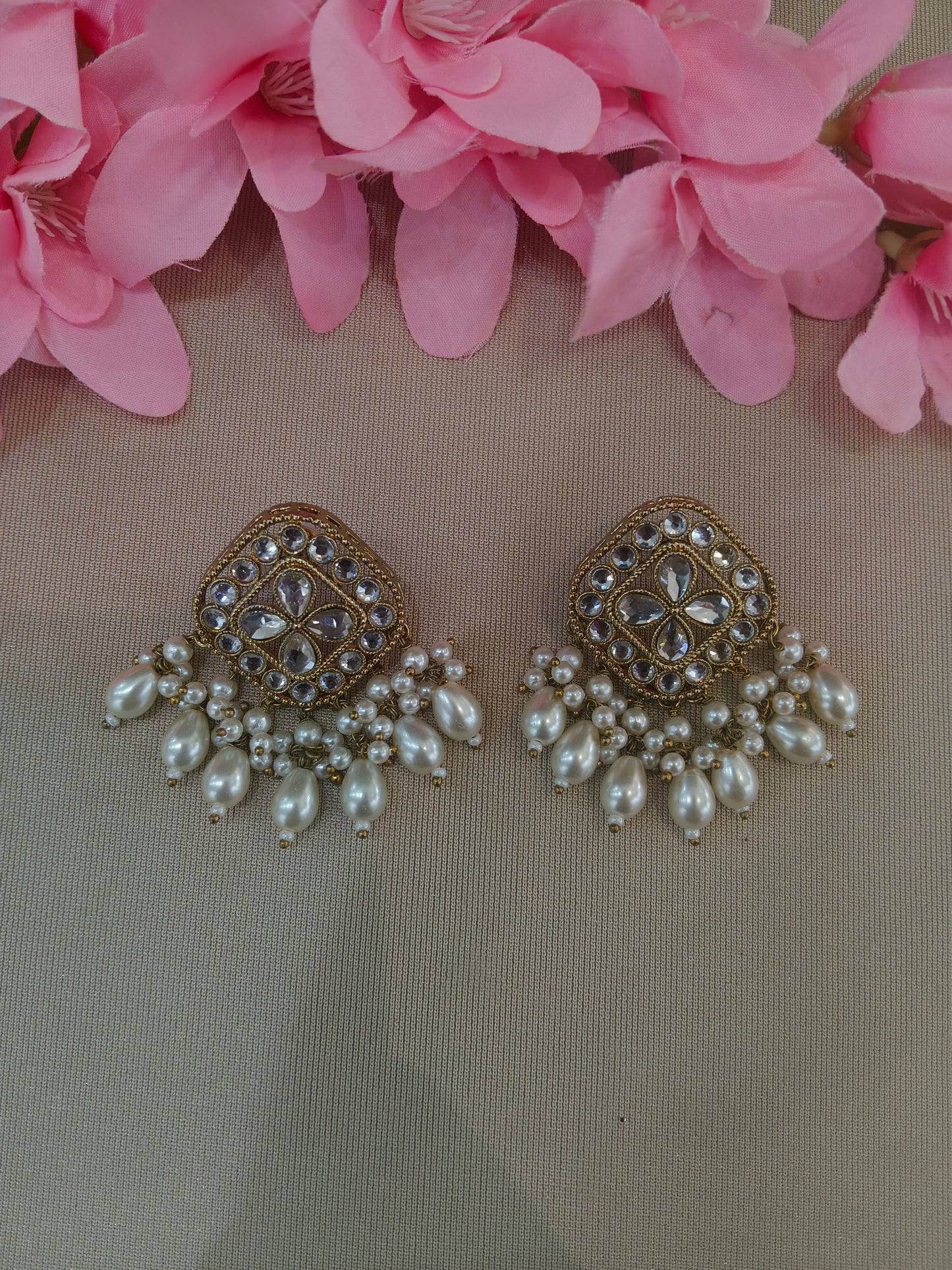 Antique  Kundan Bollywood Beli Earrings