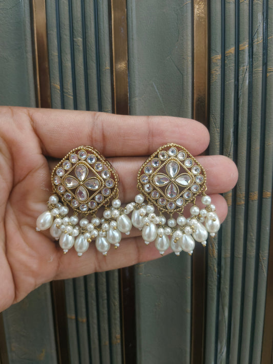 Antique  Kundan Bollywood Beli Earrings