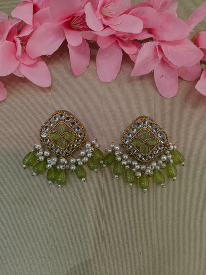 Antique  Kundan Bollywood Beli Earrings