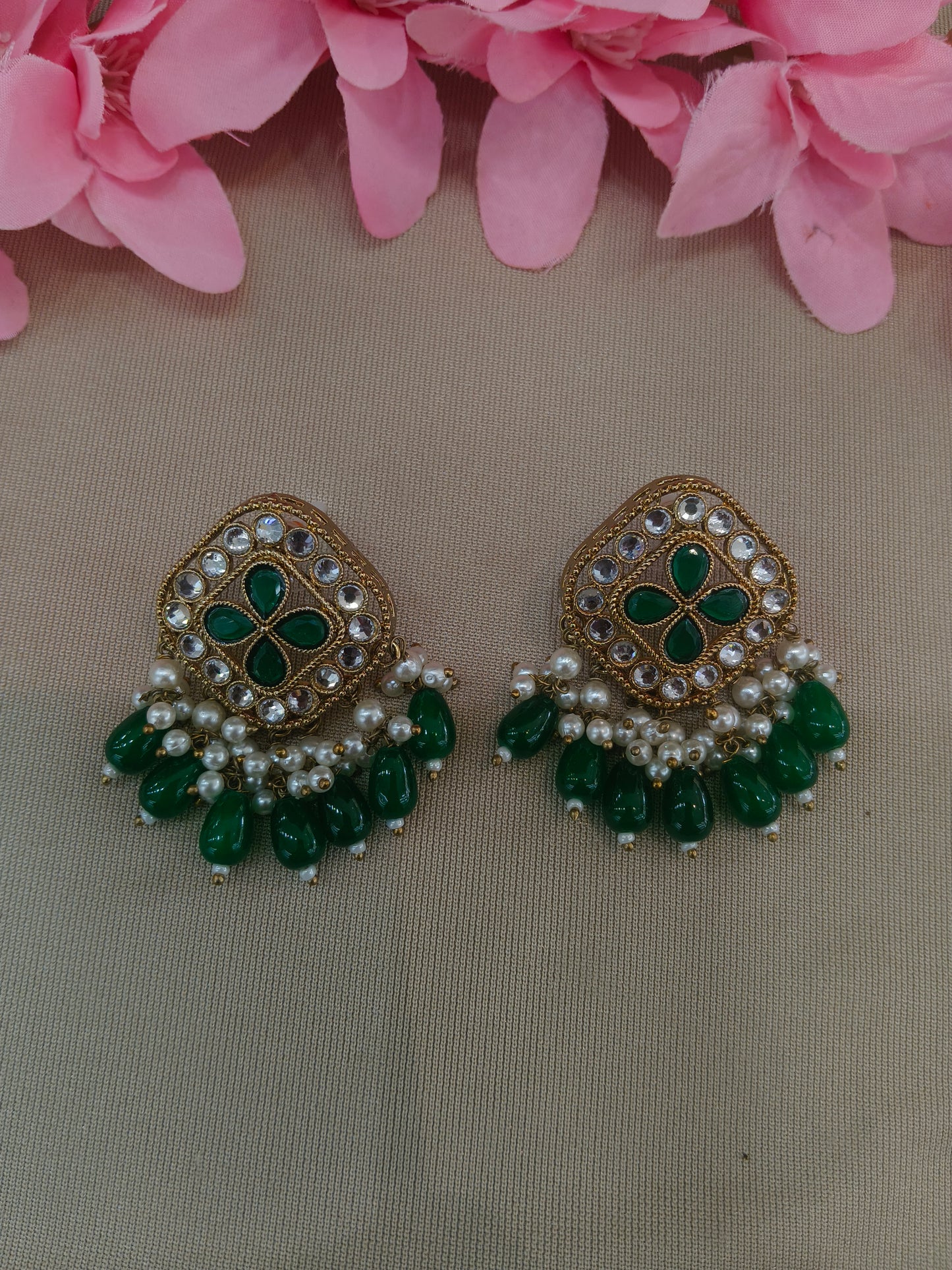 Antique  Kundan Bollywood Beli Earrings
