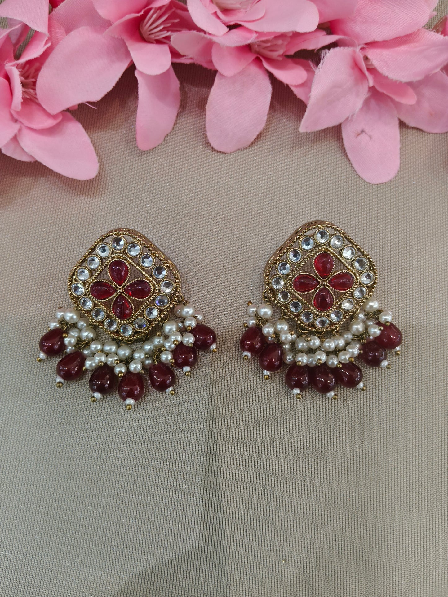 Antique  Kundan Bollywood Beli Earrings