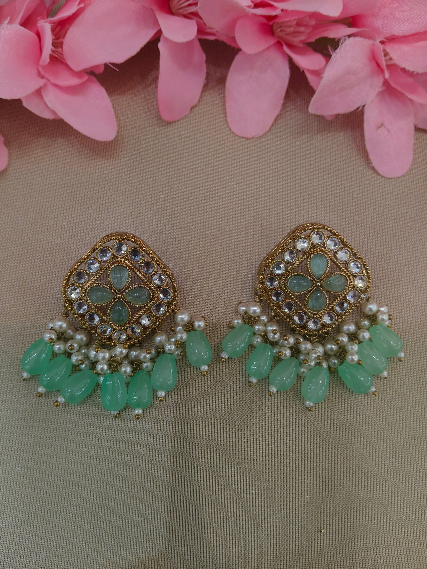Antique  Kundan Bollywood Beli Earrings
