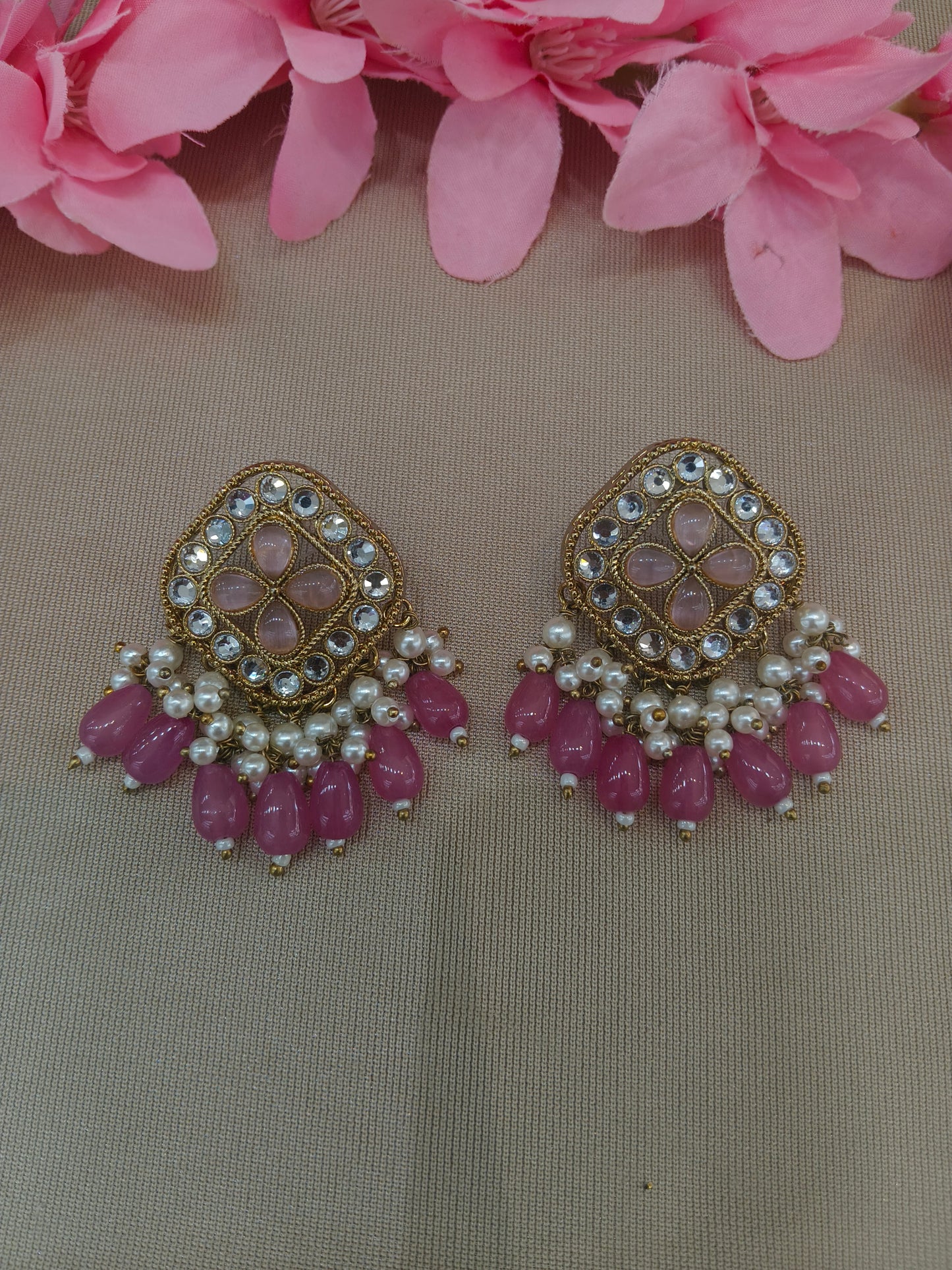 Antique  Kundan Bollywood Beli Earrings