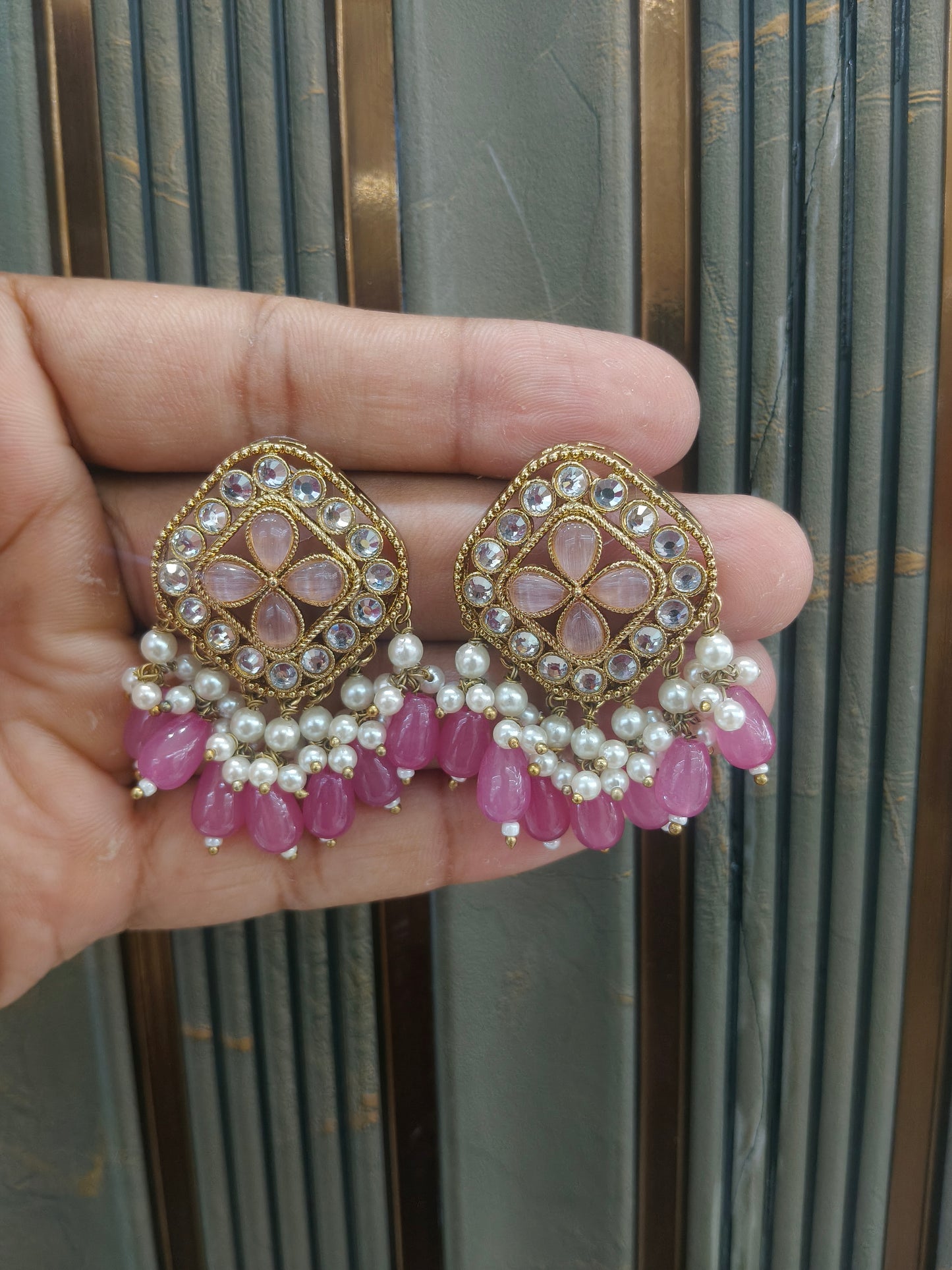 Antique  Kundan Bollywood Beli Earrings