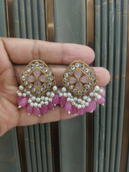 Antique  Kundan Bollywood Beli Earrings