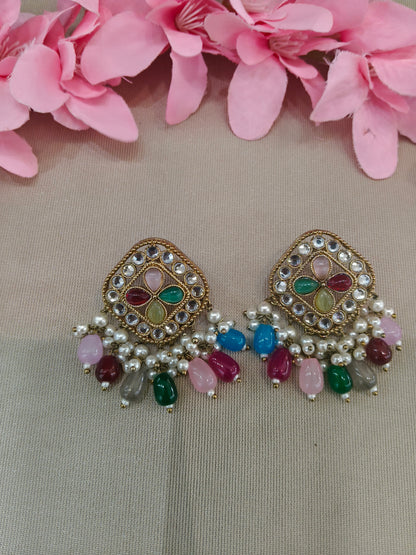 Antique  Kundan Bollywood Beli Earrings