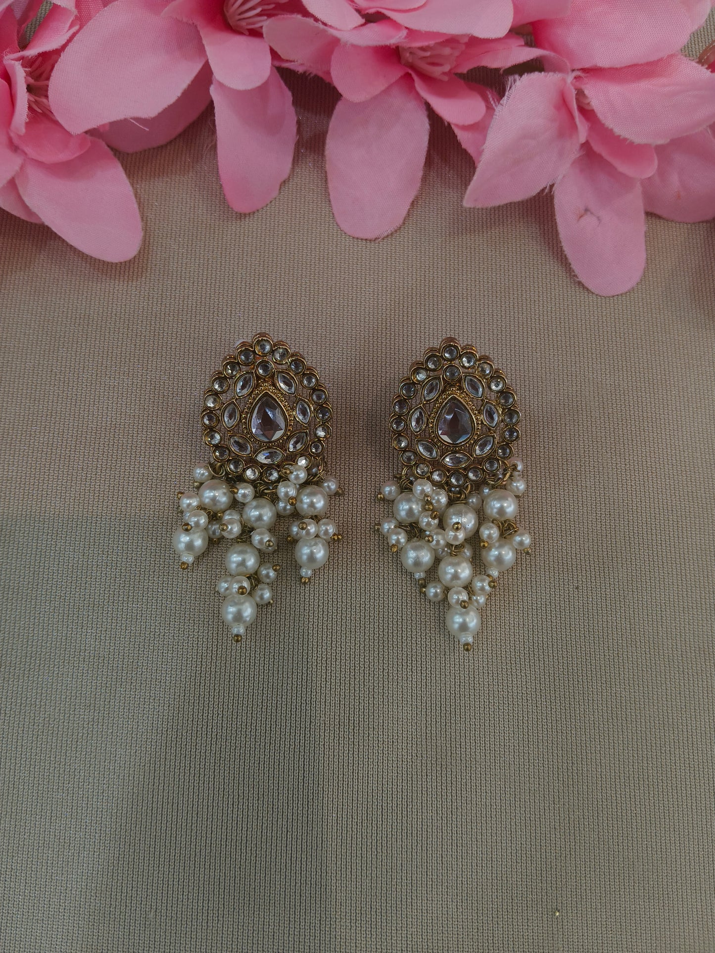 Antique  Kundan Bollywood Soti Earrings