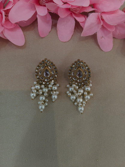 Antique  Kundan Bollywood Soti Earrings