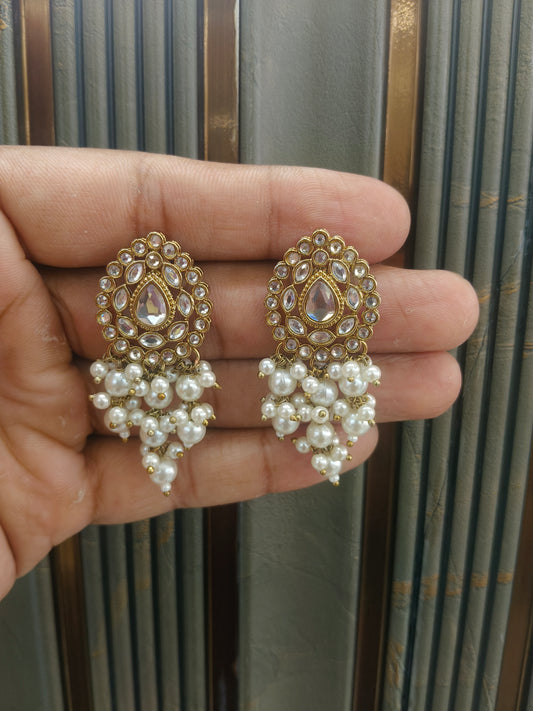 Antique  Kundan Bollywood Soti Earrings