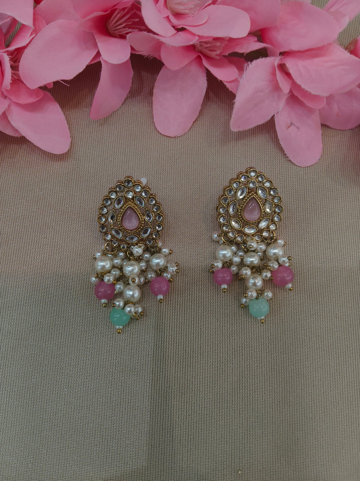 Antique  Kundan Bollywood Soti Earrings