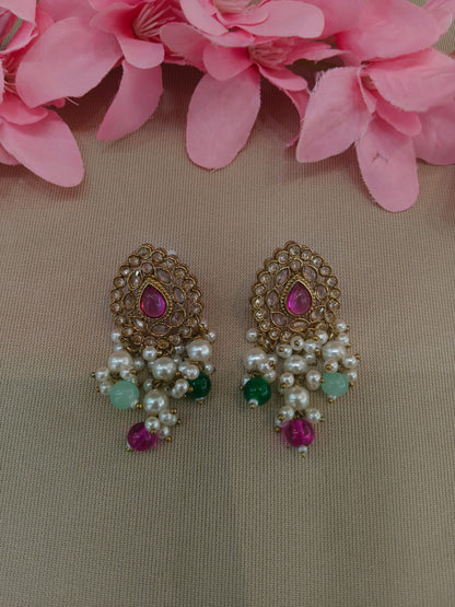 Antique  Kundan Bollywood Soti Earrings