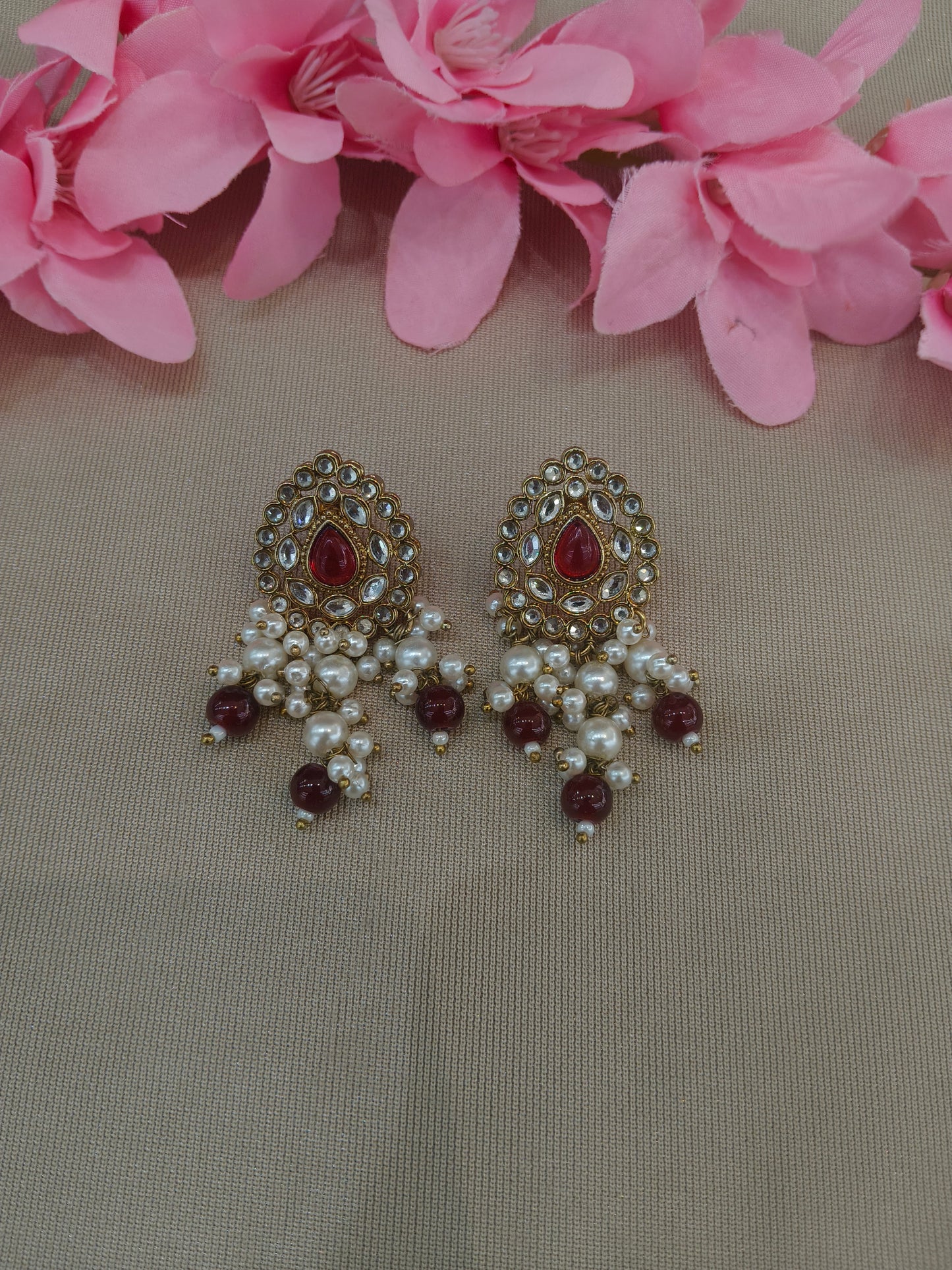 Antique  Kundan Bollywood Soti Earrings