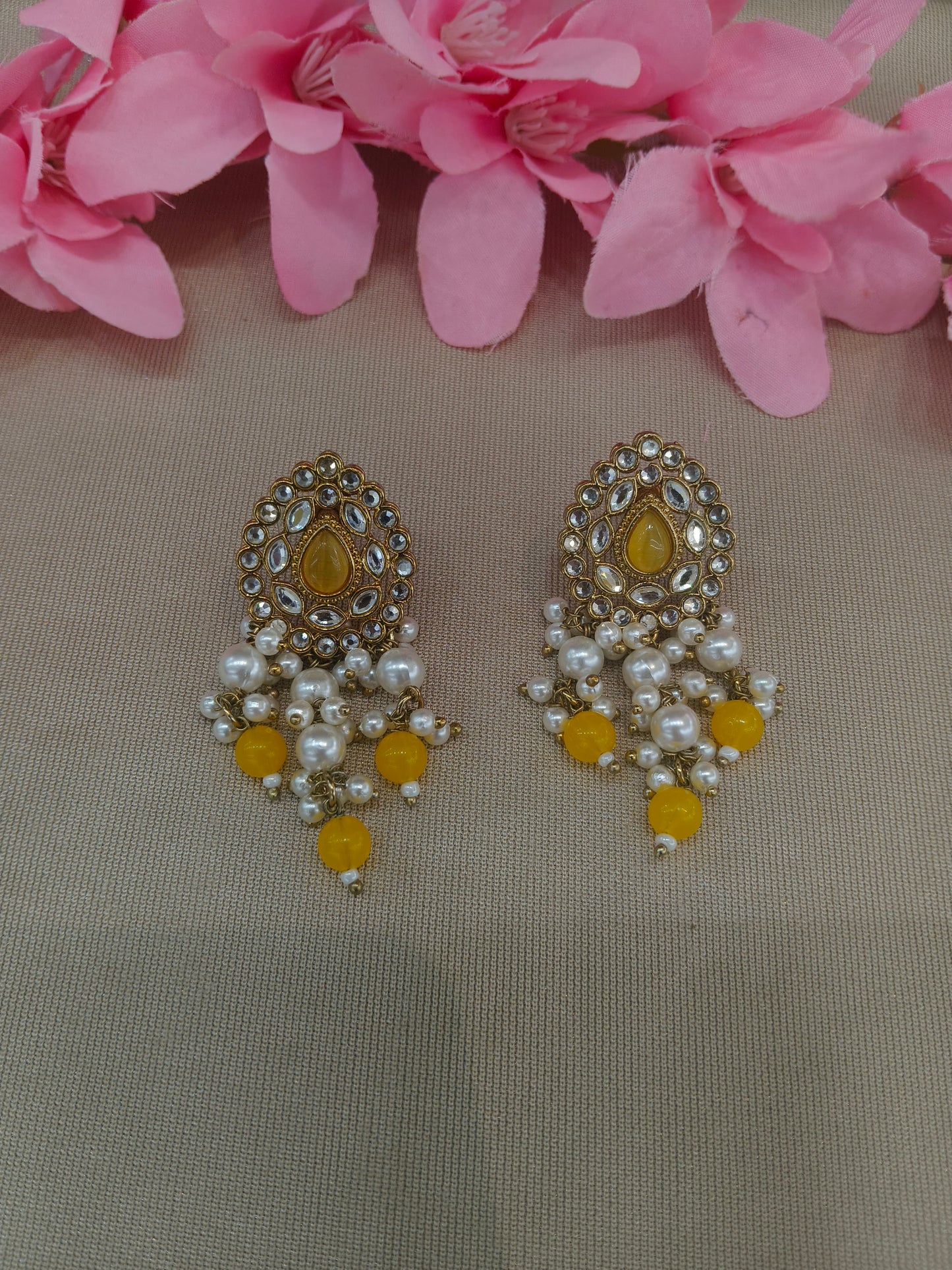 Antique  Kundan Bollywood Soti Earrings