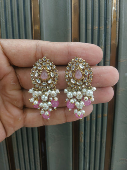 Antique  Kundan Bollywood Soti Earrings