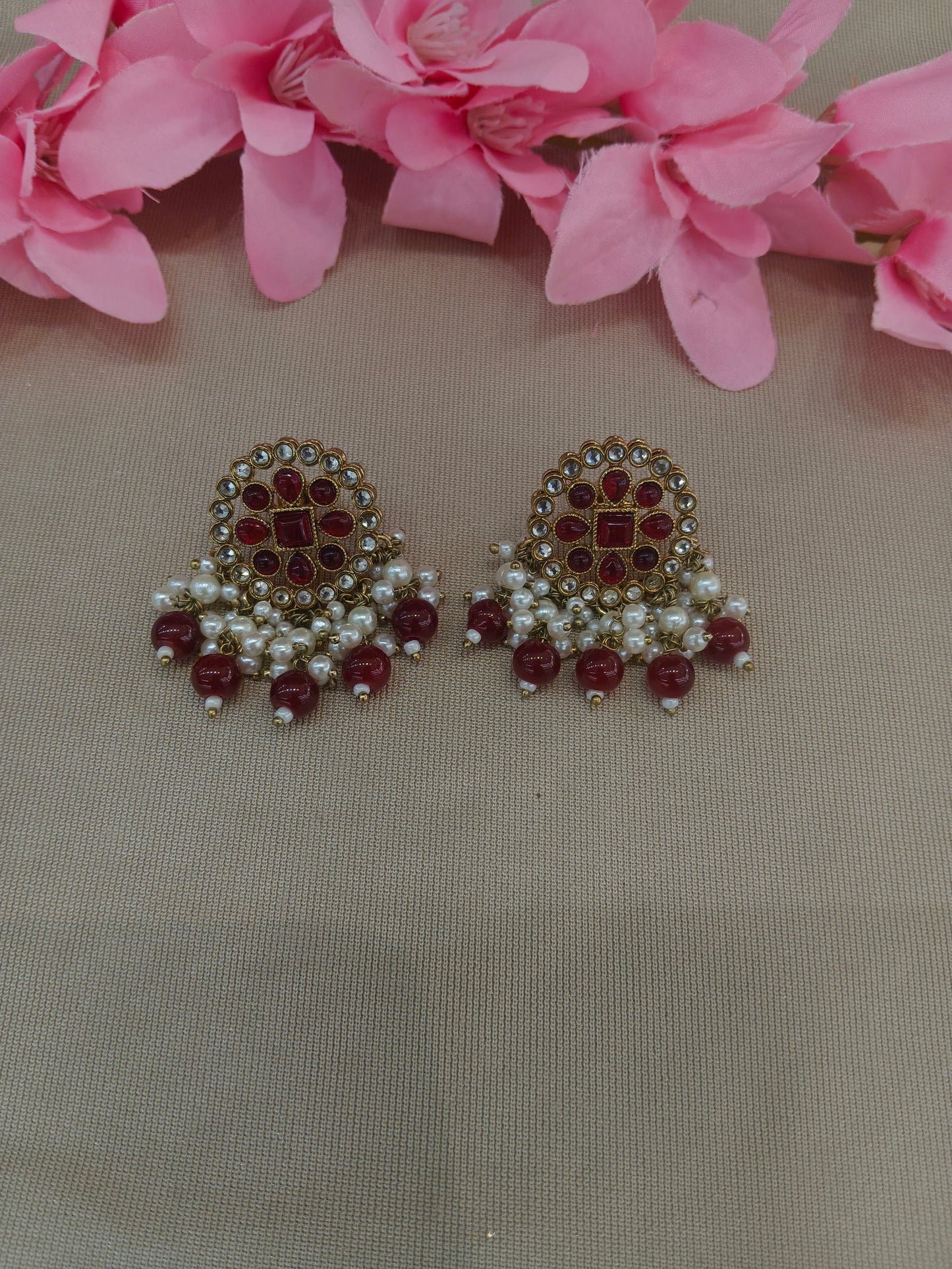 Antique  Kundan Bollywood Soti Earrings