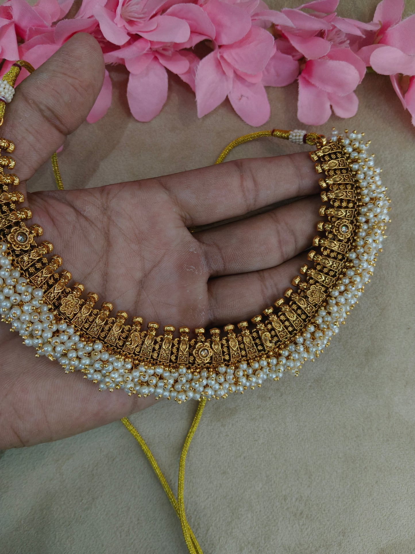 Gold Polki Necklace Jewellery Zarina Set