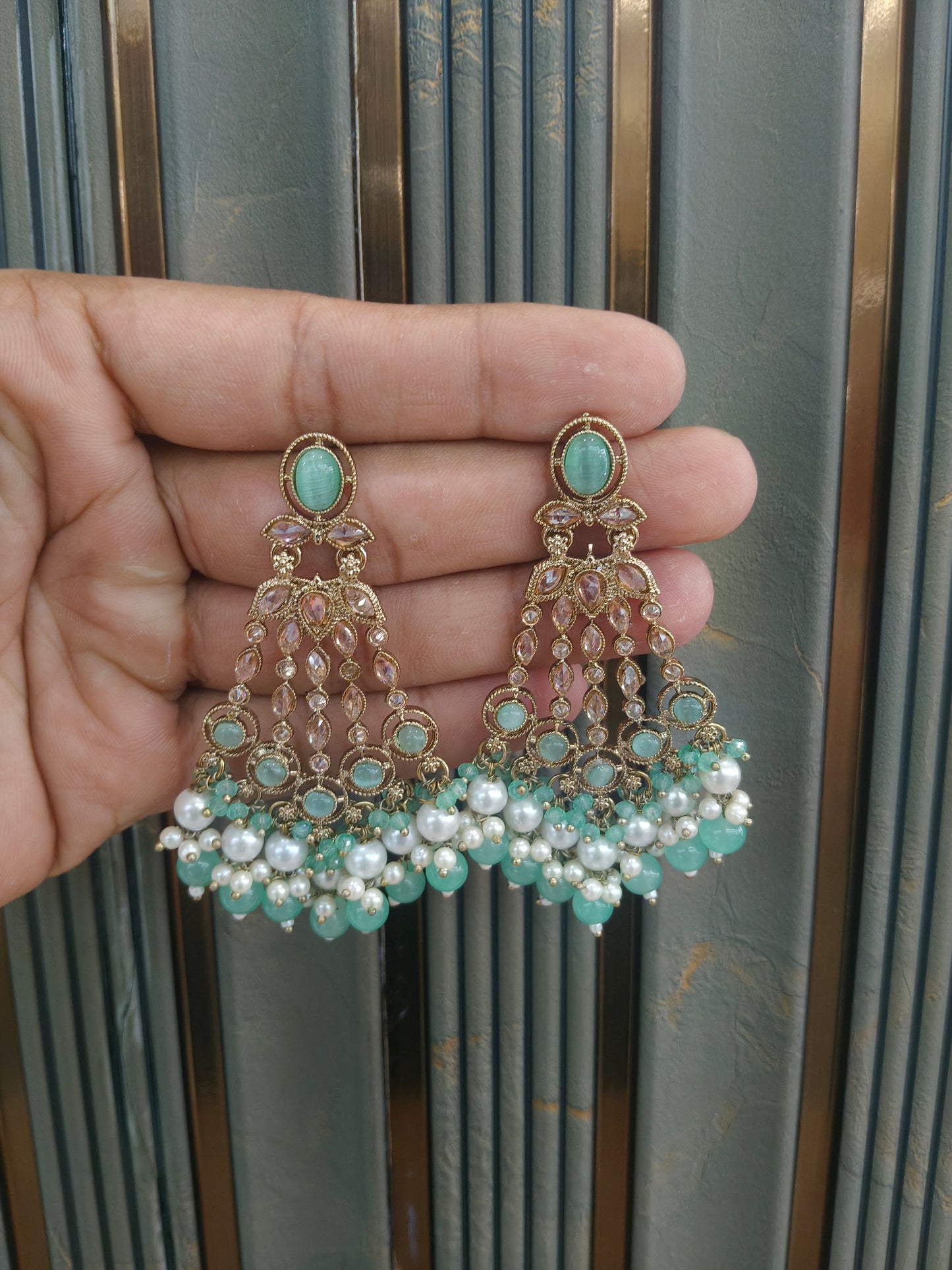 Indian Antique Gold Teji Earrings