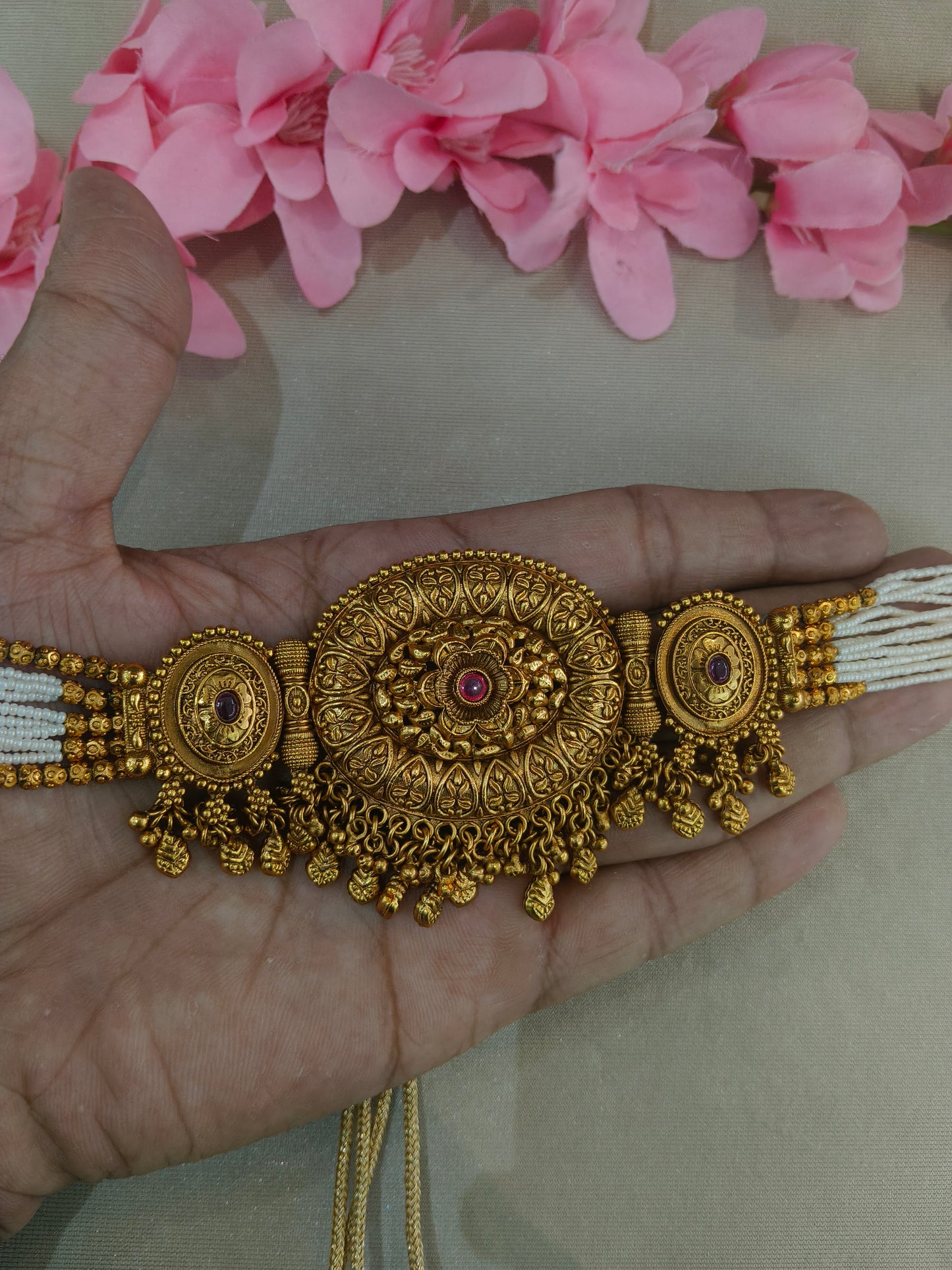 Gold Polki Necklace Jewellery Sonia Set
