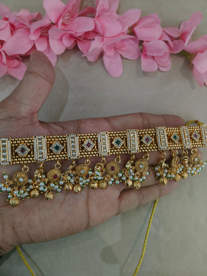 Gold Polki Necklace Jewellery Sonia Set