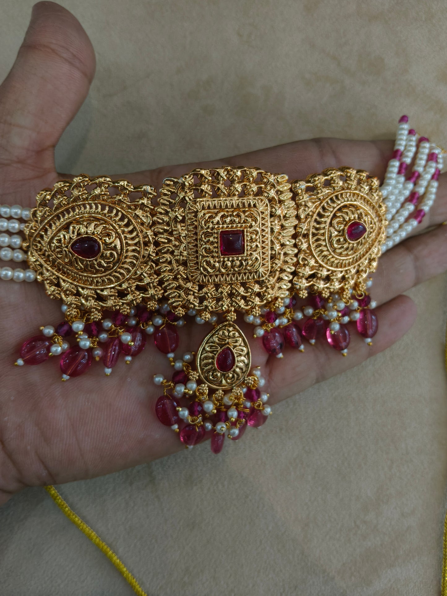 Gold Polki Necklace Jewellery Sonia Set