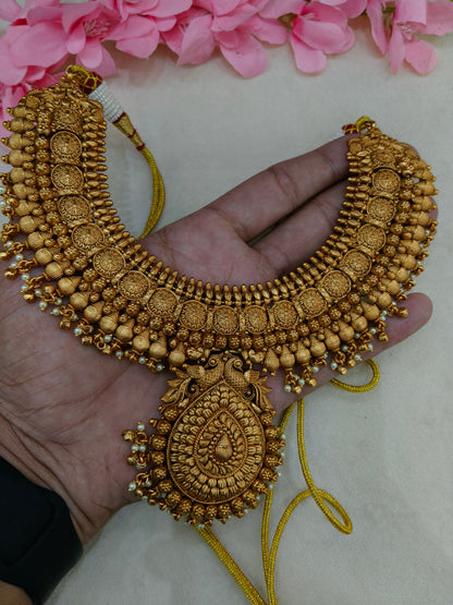 Gold Polki Indian Bridal Necklace Kang Set