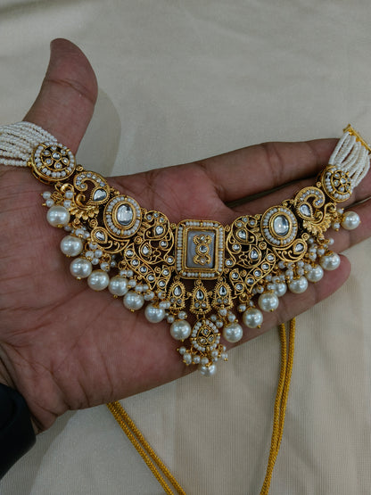 Gold Kundan necklace Set/ kundan Indian jewellery kundan Gurmeet sets