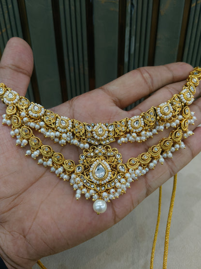 White Kundan necklace Set/ kundan Indian jewellery kundan Dony sets